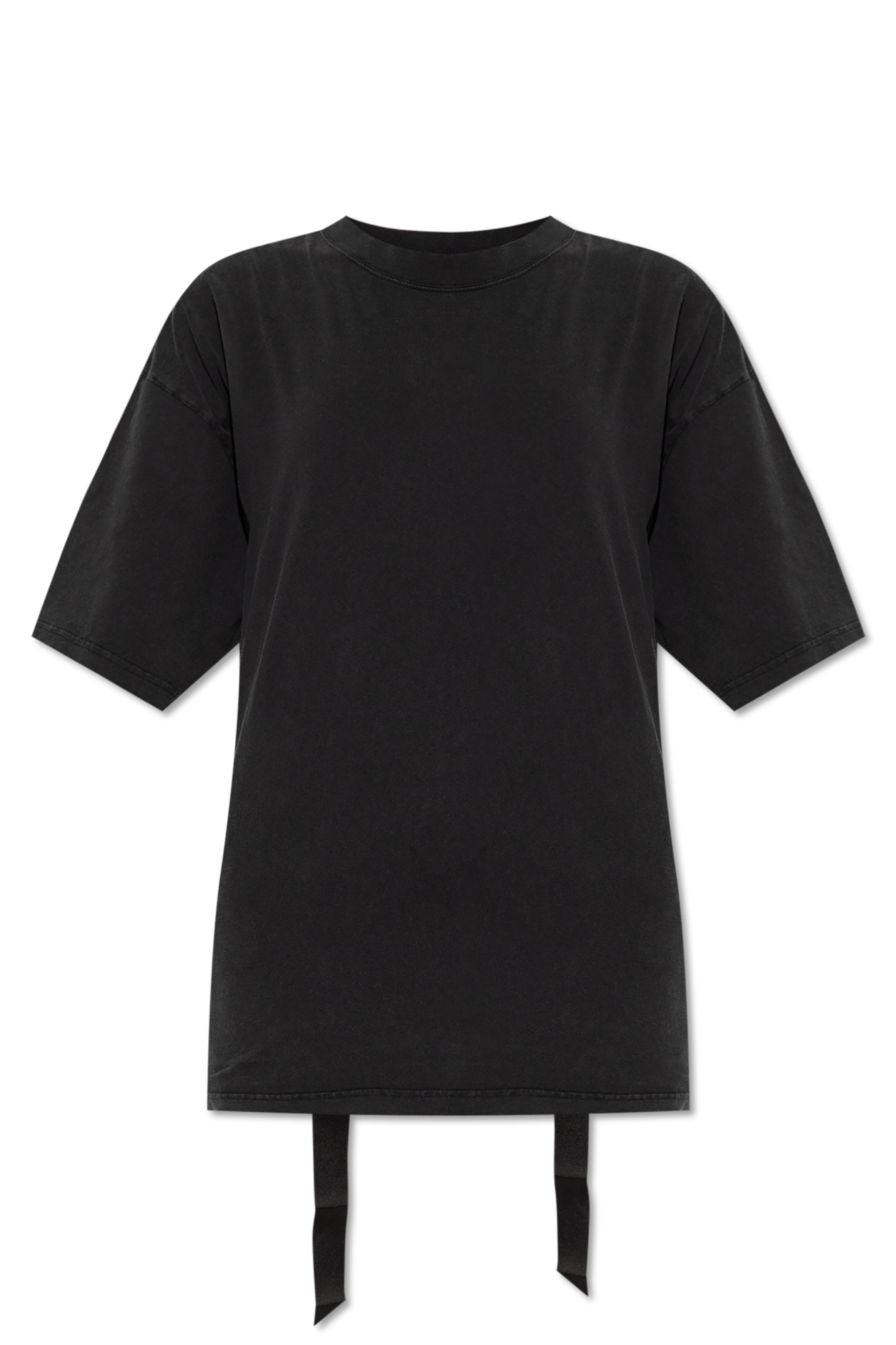 【BALENCIAGA】Lace-Up Back Cotton T-Shirt Balenciaga Lace-Up Back T-Shirt in Black | Lyst